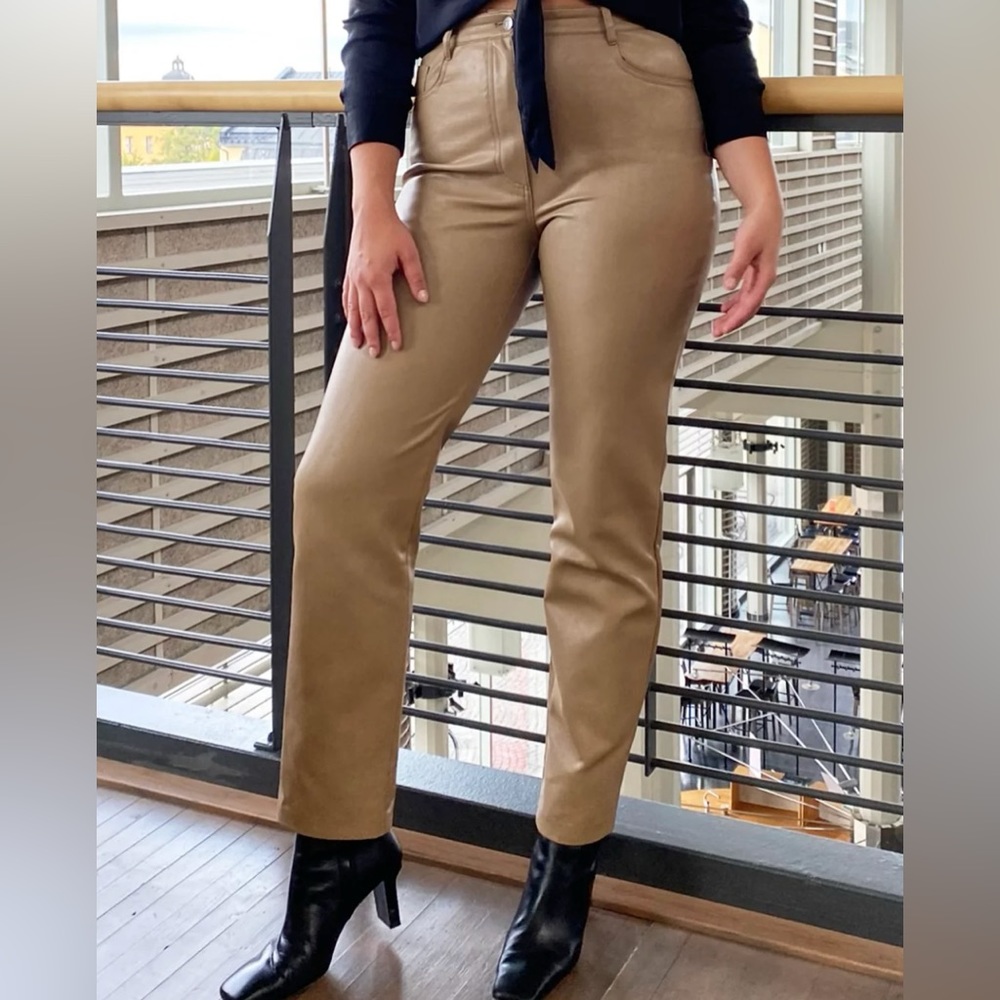 Wilfred tan vegan leather pants- size 10!